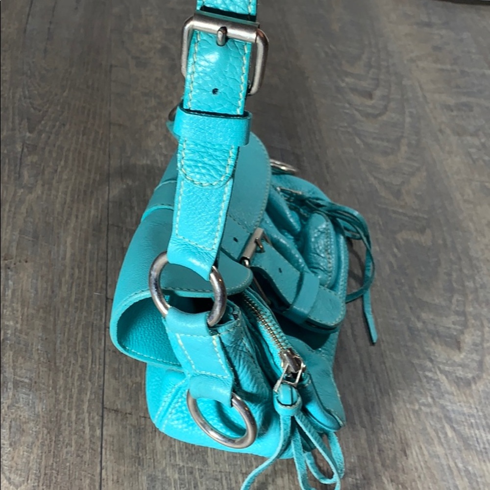 SOLD Vintage Roots leather turquoise buckle ring - Picture 9 of 9